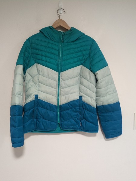 Only Jacket Blue Puffer Pockets Hood Size L