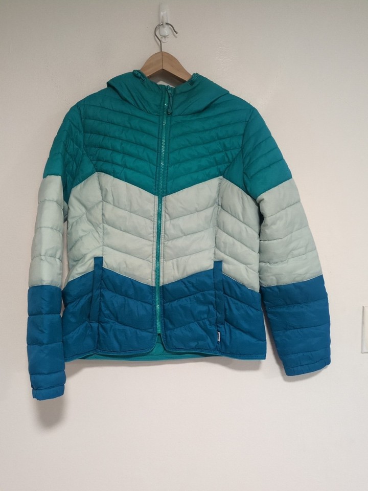 Only Jacket Blue Puffer Pockets Hood Size L