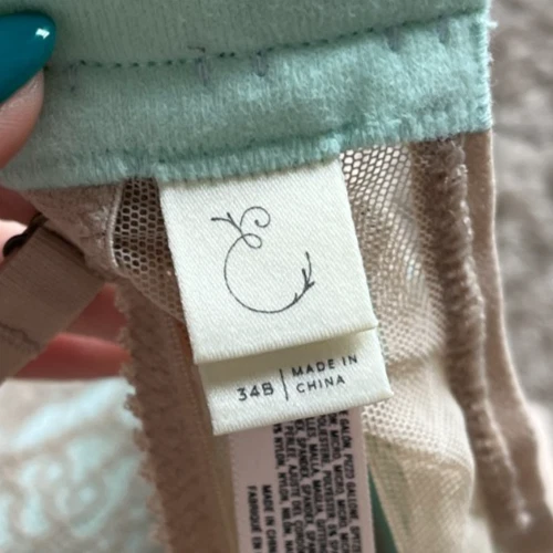 Sujetador largo E by Eloise Anthropologie bustier de encaje en menta/beige talla 34B Foto 4 de 4