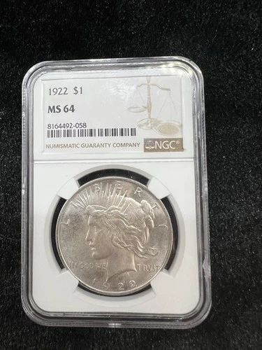 1922 PEACE SILVER DOLLAR ✪ NGC MS-64 ✪ $1 - Absolute Stunner Blast White!!!