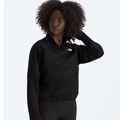 The North Face Women's DOTKNIT Thermal 1/4 Zip Pullover in Black