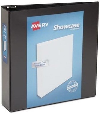 Avery 19700 Showcase View Binder w/Slant Rings, 11 x 8.5, 2'' Cap, Black