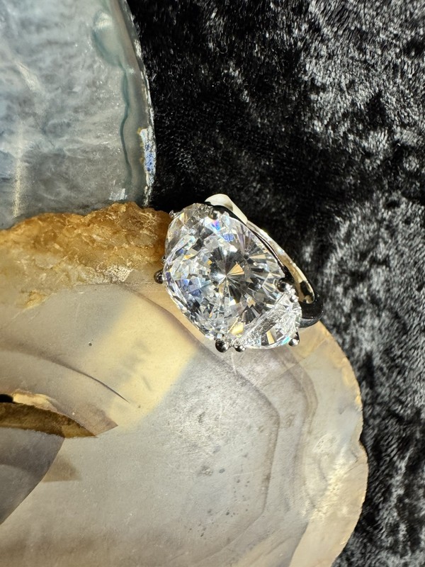 Chunky Cocktail/Engagement Ring Sterling Silver 925 Size 7