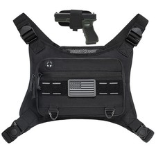 Sports Chest Pack for Men Front Bag Fits Most Pistols Pouch Black