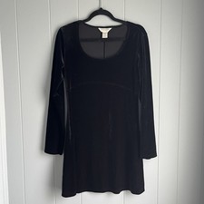 Vtg 90s Express Velvet Mini Dress Size 9/10 Medium Long Sleeve Practical Magic