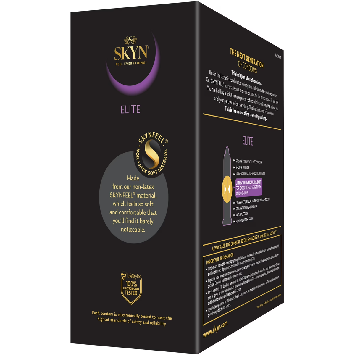 SKYN Elite Large Non-Latex Lubricated Condoms, 36 Count, Comfortable and  Smooth | eBay