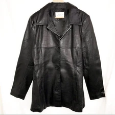 VINTAGE LADY HATHAWAY WOMEN’S XL LEATHER BLACK BLAZER JACKET OLD MONEY CLASSIC