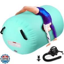 KIKILIVE Inflatable Gymnastics Air Roller Barrel Green 40x23.6inc