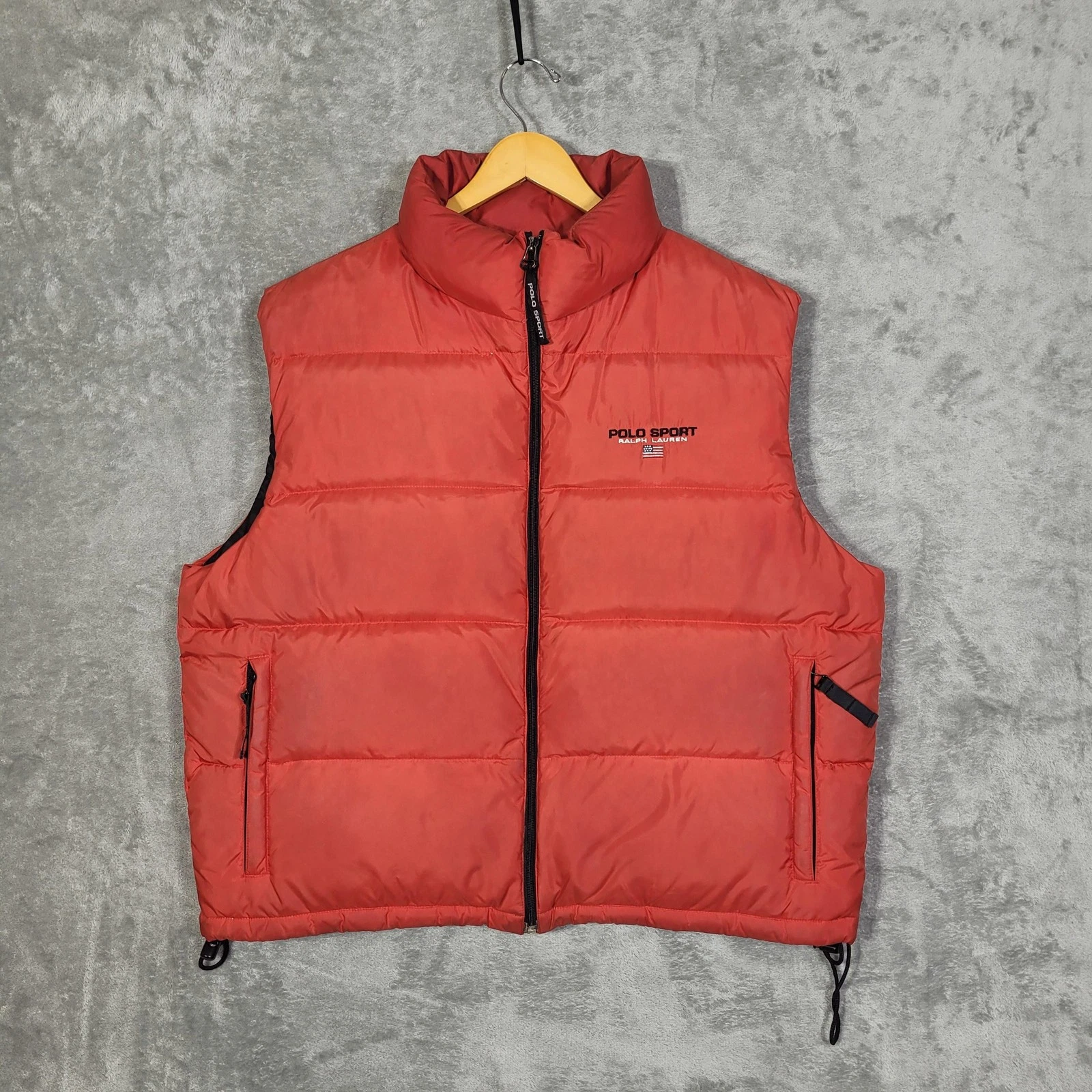 Polo Sport Ralph Lauren Puffer Vest Mens XL Red Down Insulated Packable Winter