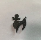 Vintage Black Enamel Poodle Dog Brooch Pin Mid Century Costume Jewelry