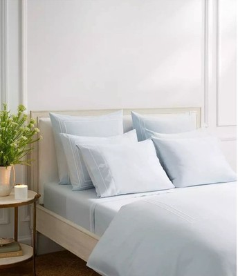 Serena and Lily SOHO SKY BLUE with White Embroidery King Pillow Shams *set of 2*