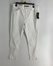 Lauren Ralph Lauren White Denim Premier Skinny Cropped Jeans Size 12