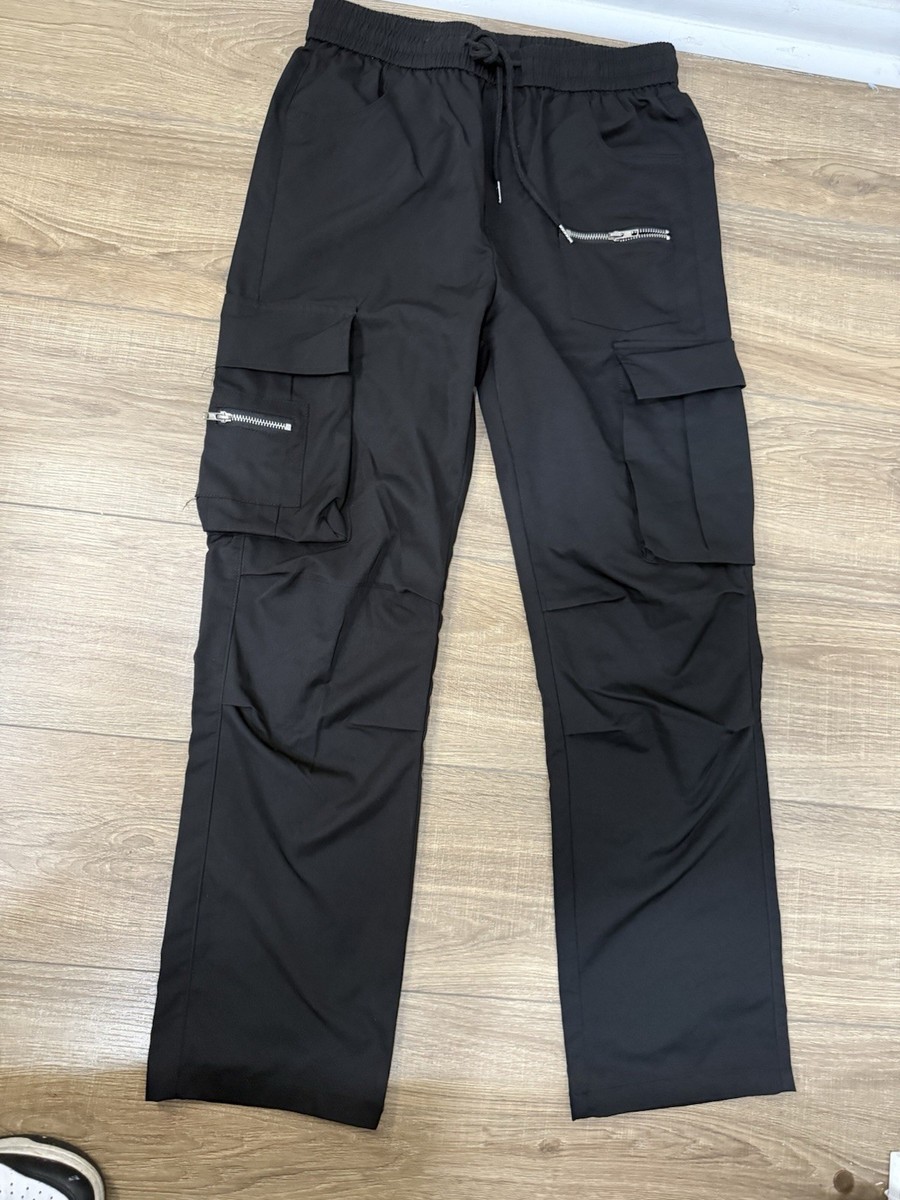 Manfinity Homme Loose-Fit Mens Cargo Pants With Drawstring Waist And Flap  Pocket