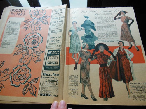Mode du jour 1952 n°343 robes diner au restaurant robe toile patron - Imagen 7 de 8