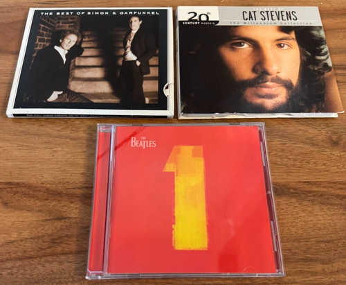Lot of 3 Pop/Rock 60s CDs - CAT STEVENS, SIMON & GARFUNKEL, THE BEATLES ...