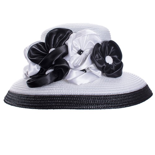 Downtown Style Women Church Wedding Party Wide Brim Kentucky Derby Sun Hat A495 - Picture 6 of 20