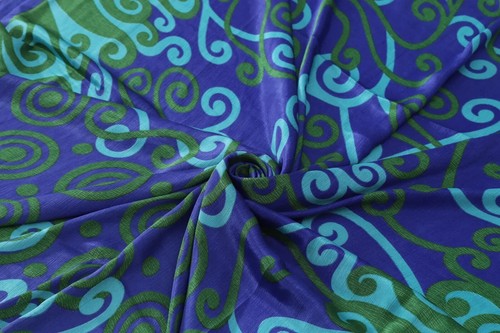 Reste De Tissu En Soie Pure 100% De Couleur Vert Mer Vintage