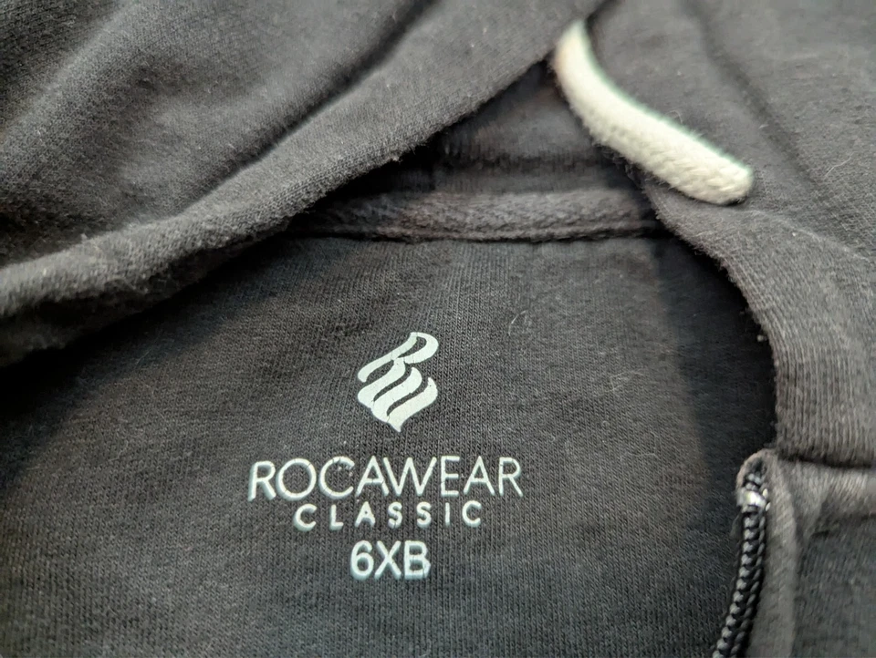 Chaqueta clásica Rocawear para hombre 6XB sudadera con capucha cremallera completa logotipo polar negra Foto 3 de 4