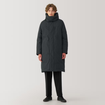 MUJI Labo Mens Hooded Down Coat Black FedEx | eBay