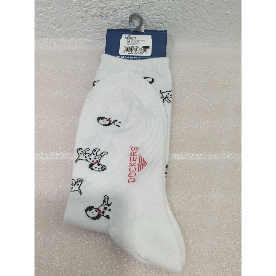 NUEVO Calcetines Dockers Mujer Dalmation Perro Cachorro 6-10-1/2 Nuevos con Etiquetas Foto 2 de 4