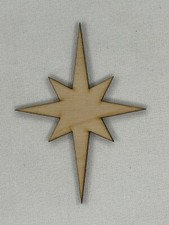 Custom Laser Cut Unfinished Star Shape Wood Cutouts