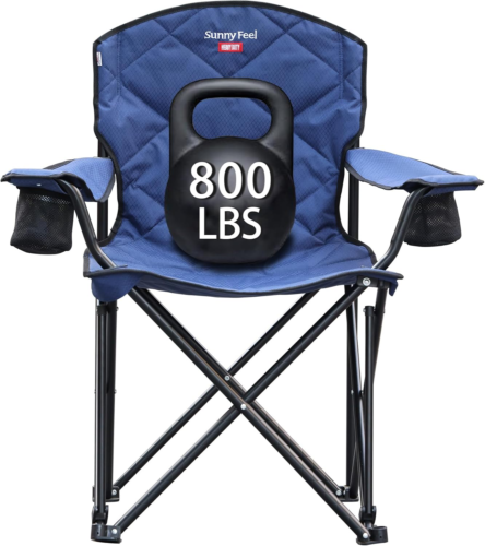 XXL Oversized Camping Chair Heavy Duty 800 LBS for Big Tall People Padded Portab