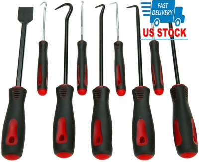 9pcs Scraper Hook and Pick Set Car Removal Tools O Rings Seals Rubber Handle