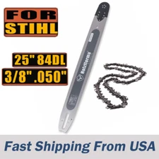Holzfforma 25inch Guide Bar & Full Chisel Chain 3/8 .050 84DL For Stihl Chainsaw