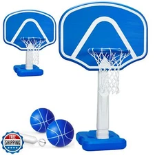 Pool Basketball Hoop with 2 Adjustable Heights, Swimming Pool Basketball Hoop
