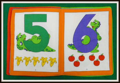 DEXTER THE DINOSAUR - Completed Handmade Cloth Fabric Soft Book Child Baby Gift - Picture 4 of 7