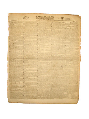 Original Times Zeitung 1811 Ausgabe zufällig eins pro Gebot 200 Jahre alte Nachrichten