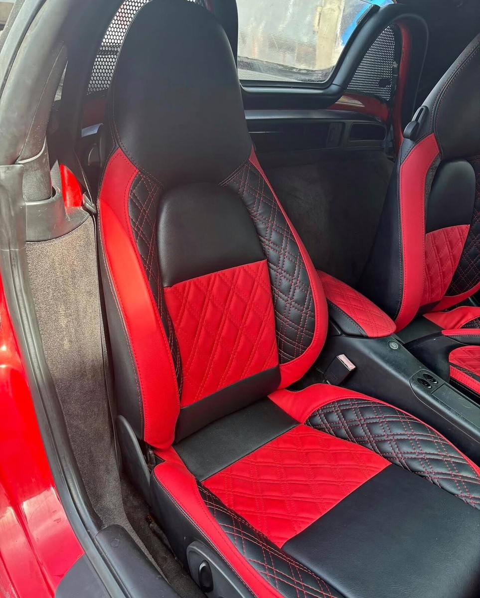 Porsche 986 Boxster 97-04 Red & Black Synthetic Leather Seat