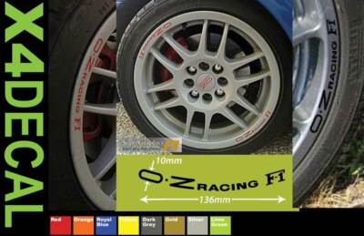 wheel Rim Decal stickers to fit OZ Racing F1 rally wheel X4 136mm Ten ...