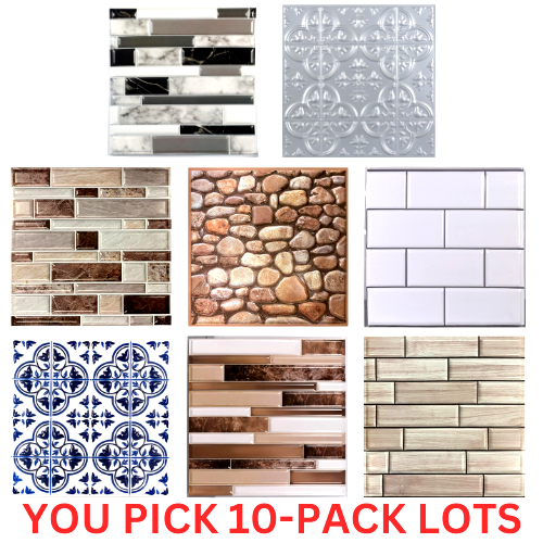 LOT OF 10 Sheets Tool Bench Self Adhesive Wall Tile 12x12 in, YOU PICK
