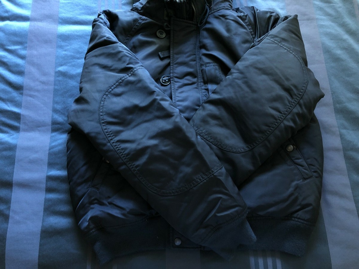 ラルフローレンarchive fur jacket n2b y2k 00s Polo Ralph Lauren MEDIUM Navy Military Down N2B Bomber