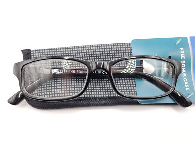 Foster Grant Cartman Black Reading Glasses + Case 51 17-148 Choose Strength