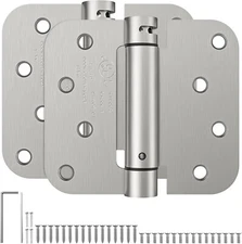 4"x4" Self Closing Door Hinges Spring Hinge Door Closer, Satin Nickel, 2 Pack
