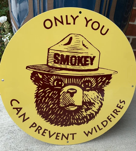 Vintage Style National Park Prevent WildFires Oil  Metal Heavy Quality Sign