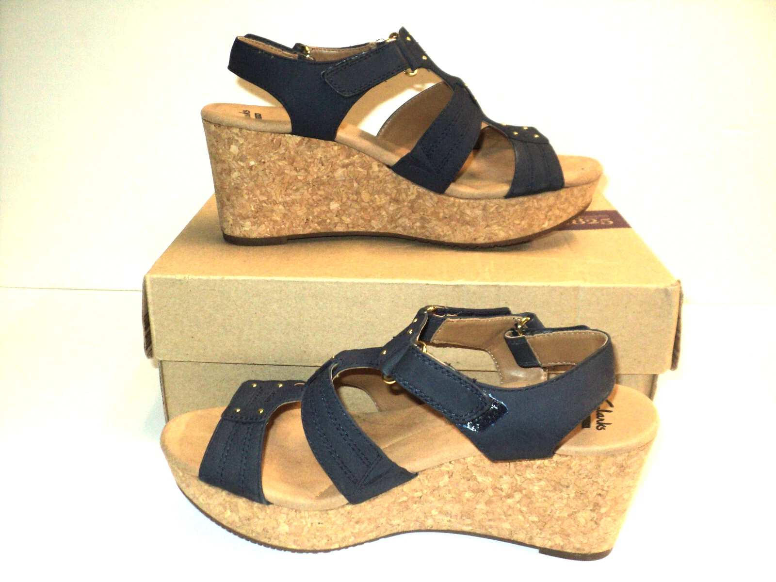 Sandali Clarks Bendables blu navy nabuk donna taglia 7 5 M Annadel Orchid 27461 scarpe