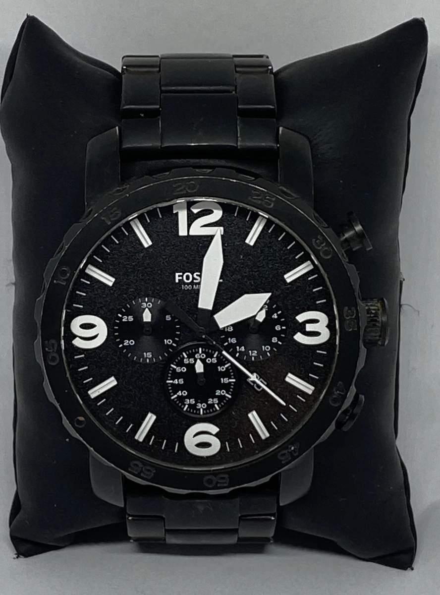 Men\'s JR1356 Dial Fossil Steel eBay Black Analog Black Stainless CM646 | Watch Quartz