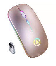 2.4GHz Wireless Optical Mouse USB Rechargeable RGB Cordless Mice For PC Laptop
