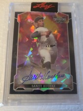 SANDY KOUFAX Auto Autograph - 2022 LEAF VIBRANCE Cracked Ice SSP