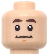 Lego New Light Flesh Minifigure Head Dual Sided Confused Puzzled Look Piece
