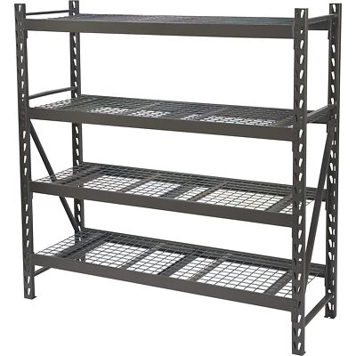 Ironton 4-Tier Industrial Steel Shelving Unit, 8000-Lb. Load Capacity, 77in.W x