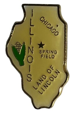 Illinois Enamel State Map Hat Cap Lapel Pin (ACE - 614)