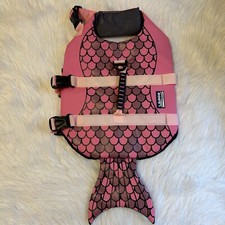 L.D.Dog Pink Mermaid Dog Life Vest Jacket Ripstop With Rescue Handle Swimming