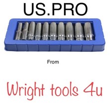 US PRO Toos 3/8? Drive Deep socket set 10pc 10 to 19mm. 6PT 3237