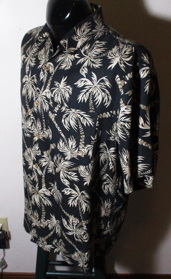 JOS. A. Camisa manga corta BANK negra 100 % seda talla M Foto 4 de 4