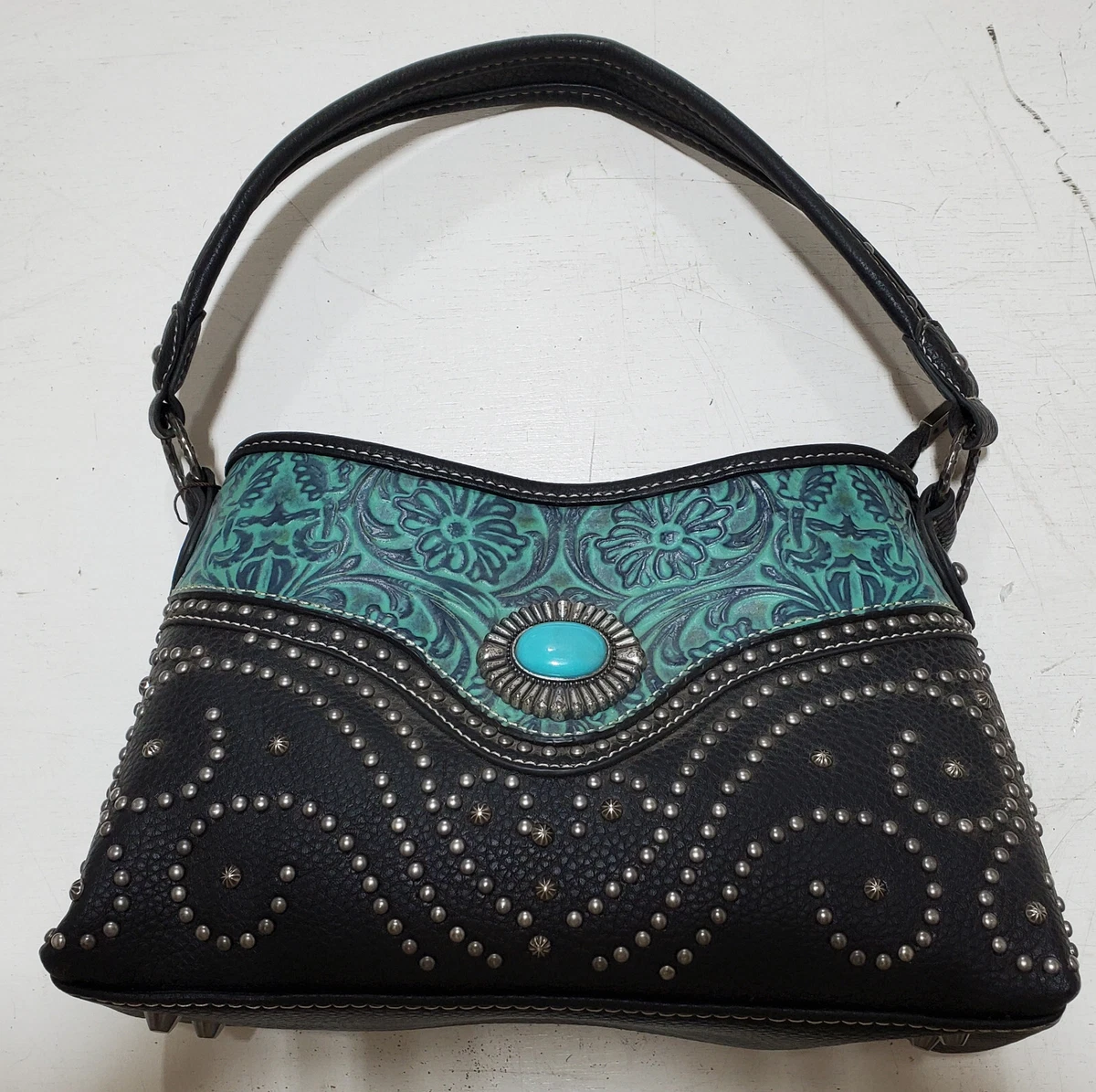 Buy SQUARE DOUBLE-HANDLE BLUE HANDBAG for Women Online in India