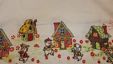 Vintage Babycare 3 Little Pigs Nursery Rhyme Baby Receiving Blanket Cotton Crib